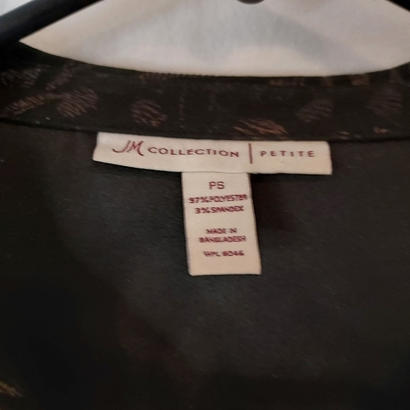 JM COLLECTION  Textured Black Gold Copper Clubwear Career Jacket sz SP - Picture 5 of 12